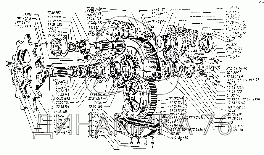 Каретка дт 75 схема сборки