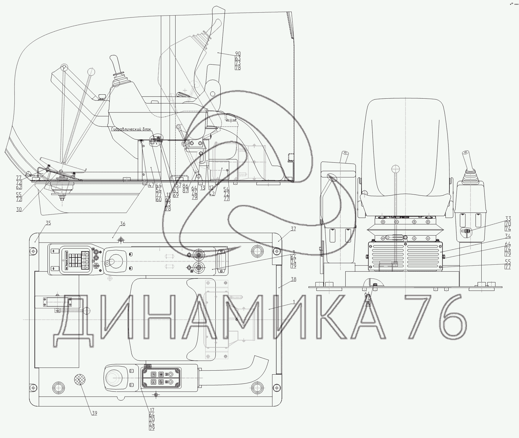 Управление экскаватором схема