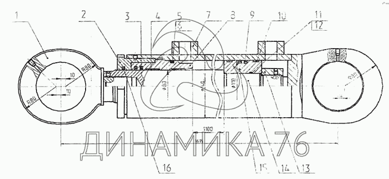 Гидроцилиндр на схеме