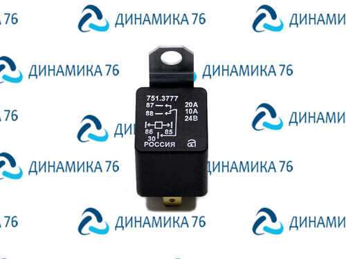751.3777/901.3747 Реле электромагнитное 24V 5-ти контактное с кронштейном АВАР