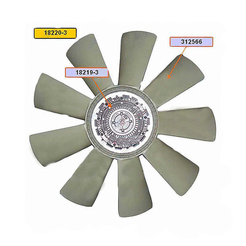 18220-3 Вентилятор КАМАЗ-ЕВРО 710мм с вязкостной муфтой в сборе (дв.740.50,51 до 2007 г.)